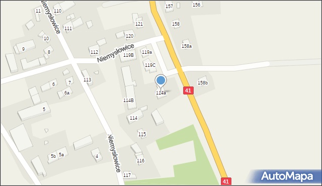 Niemysłowice, Niemysłowice, 114a, mapa Niemysłowice