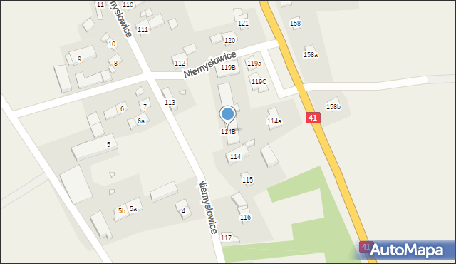 Niemysłowice, Niemysłowice, 114B, mapa Niemysłowice
