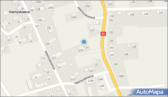 Niemysłowice, Niemysłowice, 121b, mapa Niemysłowice
