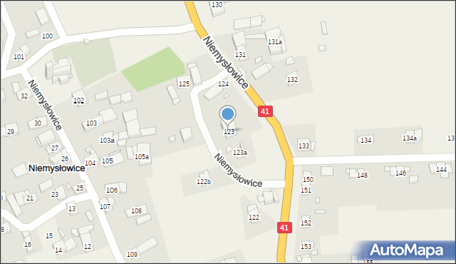 Niemysłowice, Niemysłowice, 123, mapa Niemysłowice