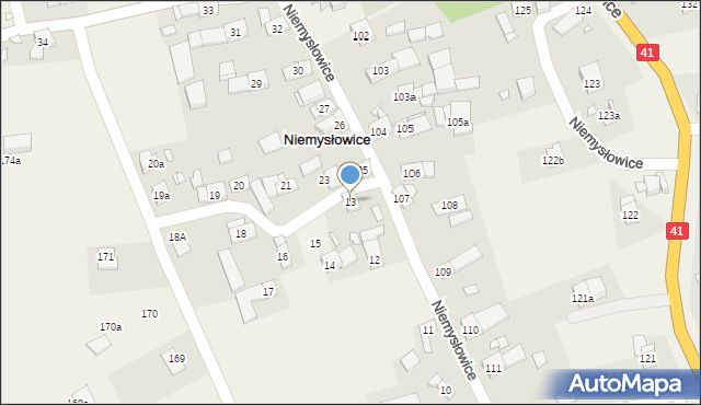 Niemysłowice, Niemysłowice, 13, mapa Niemysłowice