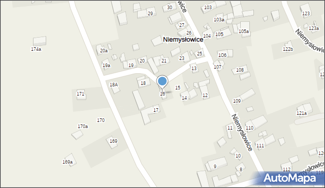 Niemysłowice, Niemysłowice, 16, mapa Niemysłowice