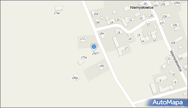 Niemysłowice, Niemysłowice, 170, mapa Niemysłowice
