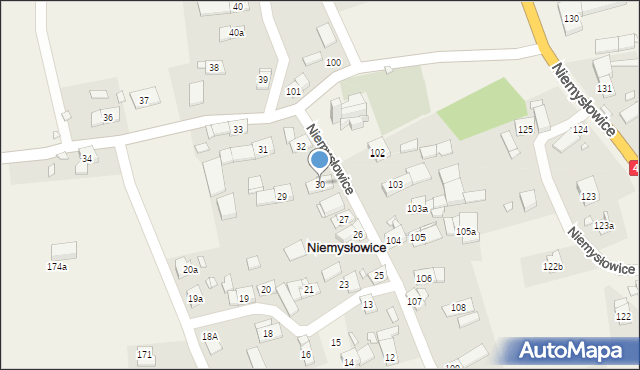 Niemysłowice, Niemysłowice, 30, mapa Niemysłowice