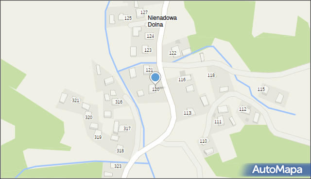 Nienadowa, Nienadowa, 120, mapa Nienadowa