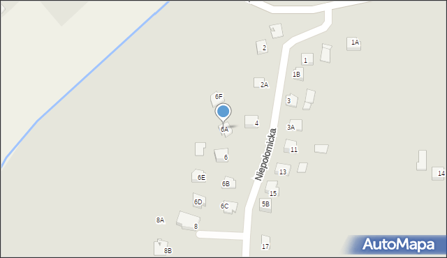 Niepołomice, Niepołomicka, 6A, mapa Niepołomice