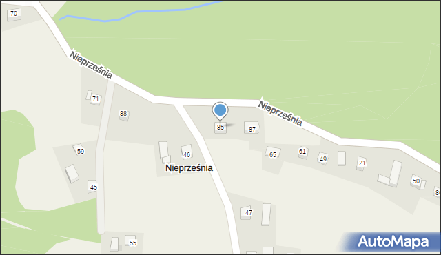 Nieprześnia, Nieprześnia, 85, mapa Nieprześnia