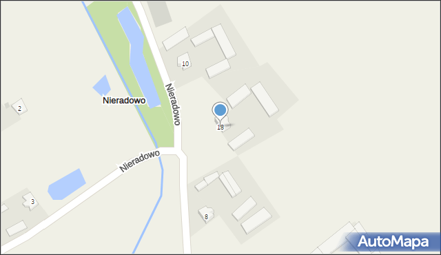 Nieradowo, Nieradowo, 18, mapa Nieradowo