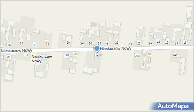 Nieskurzów Nowy, Nieskurzów Nowy, 25, mapa Nieskurzów Nowy