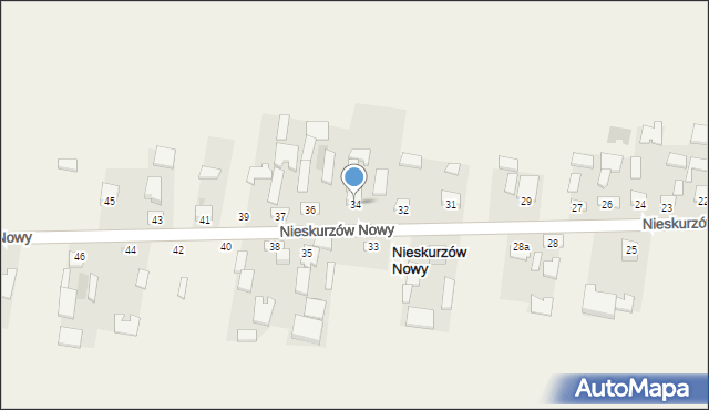 Nieskurzów Nowy, Nieskurzów Nowy, 34, mapa Nieskurzów Nowy