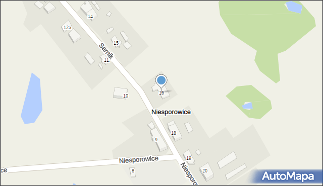 Niesporowice, Niesporowice, 16, mapa Niesporowice