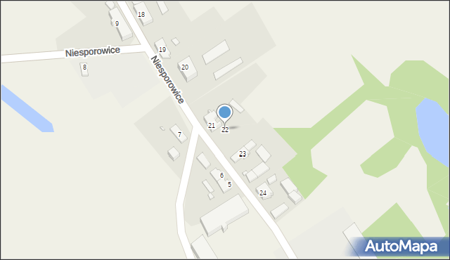 Niesporowice, Niesporowice, 22, mapa Niesporowice