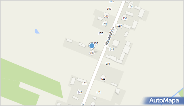 Niestachów, Niestachów, 153, mapa Niestachów
