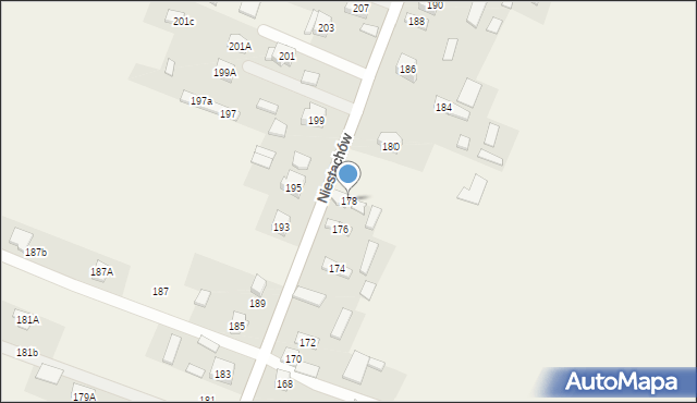 Niestachów, Niestachów, 178, mapa Niestachów