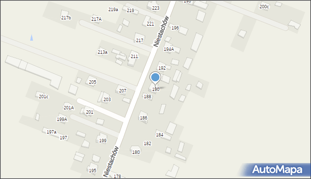 Niestachów, Niestachów, 190, mapa Niestachów