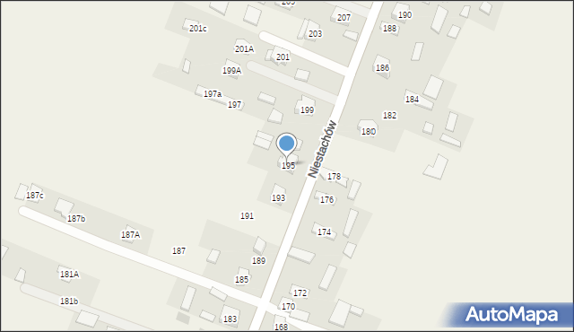 Niestachów, Niestachów, 195, mapa Niestachów