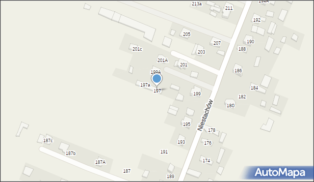 Niestachów, Niestachów, 197, mapa Niestachów