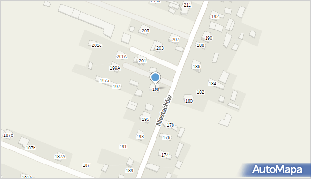 Niestachów, Niestachów, 199, mapa Niestachów