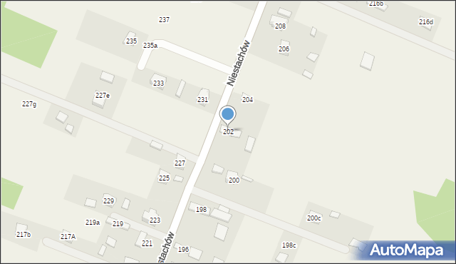 Niestachów, Niestachów, 202, mapa Niestachów