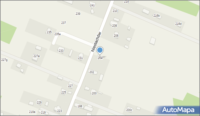 Niestachów, Niestachów, 204, mapa Niestachów