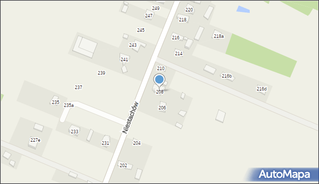 Niestachów, Niestachów, 208, mapa Niestachów