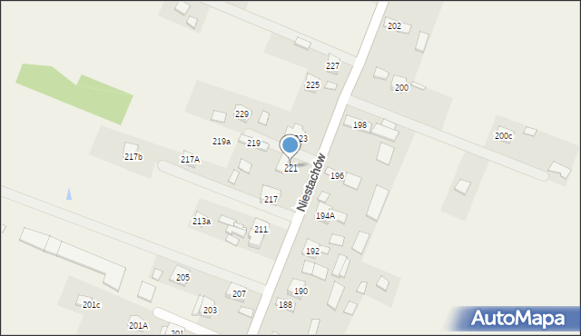 Niestachów, Niestachów, 221, mapa Niestachów