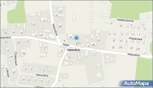 Niesulice, Niesulice, 6, mapa Niesulice