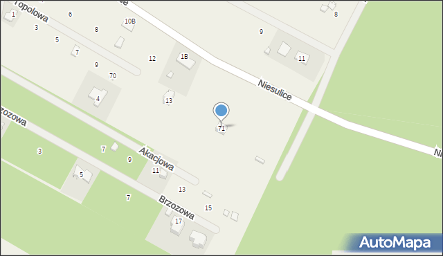 Niesulice, Niesulice, 71, mapa Niesulice