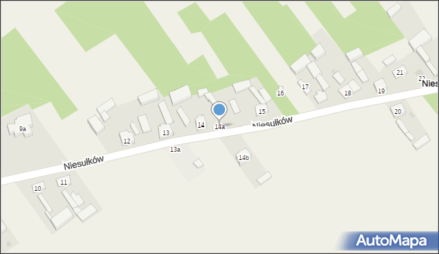 Niesułków, Niesułków, 14a, mapa Niesułków
