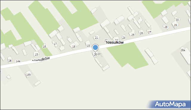 Niesułków, Niesułków, 20, mapa Niesułków