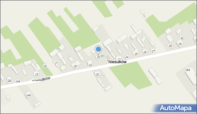 Niesułków, Niesułków, 21, mapa Niesułków