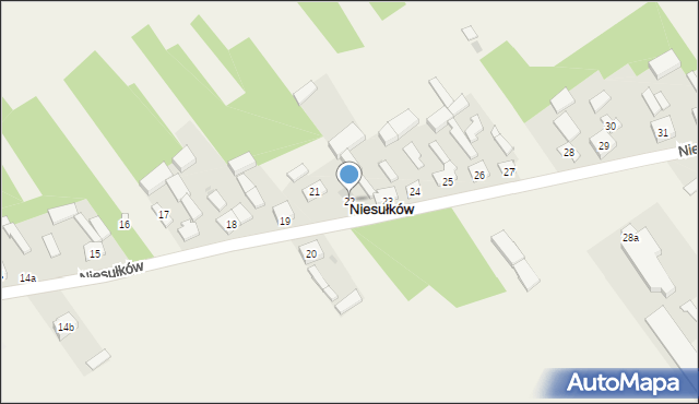 Niesułków, Niesułków, 22, mapa Niesułków