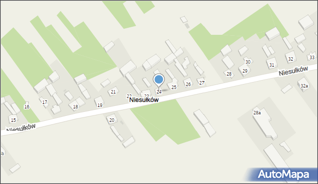 Niesułków, Niesułków, 24, mapa Niesułków