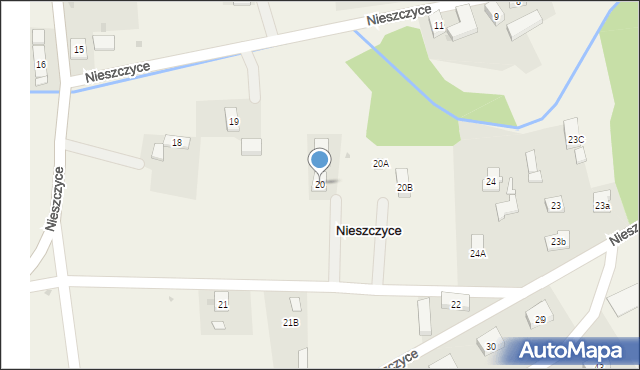 Nieszczyce, Nieszczyce, 20, mapa Nieszczyce