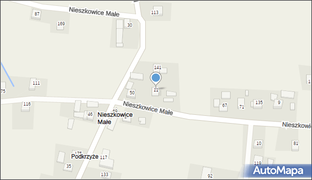 Nieszkowice Małe, Nieszkowice Małe, 11, mapa Nieszkowice Małe