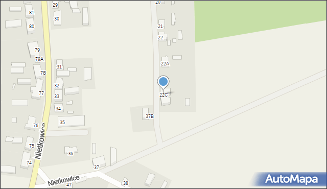 Nietkowice, Nietkowice, 22C, mapa Nietkowice
