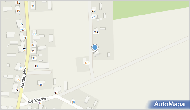 Nietkowice, Nietkowice, 22D, mapa Nietkowice