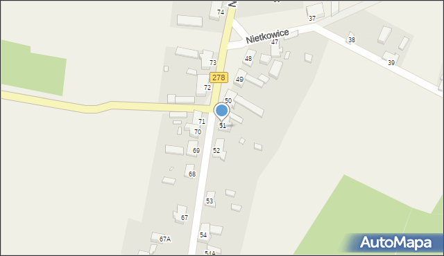 Nietkowice, Nietkowice, 51B, mapa Nietkowice