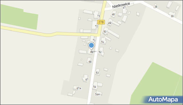 Nietkowice, Nietkowice, 69, mapa Nietkowice