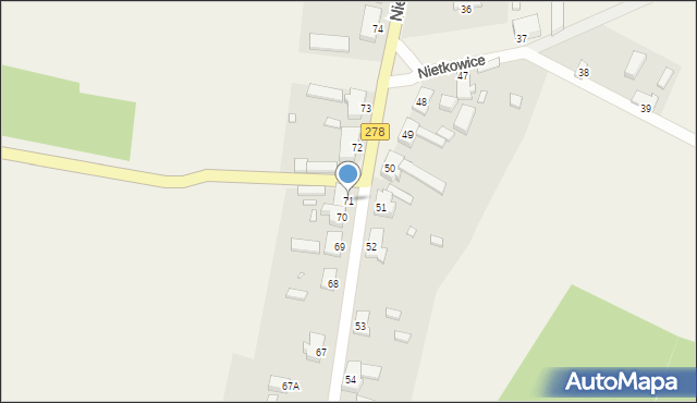 Nietkowice, Nietkowice, 71, mapa Nietkowice