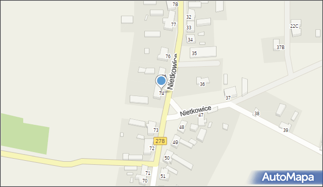 Nietkowice, Nietkowice, 74, mapa Nietkowice