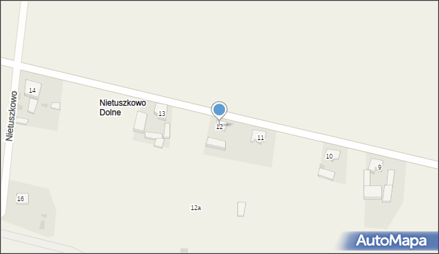 Nietuszkowo, Nietuszkowo, 12, mapa Nietuszkowo