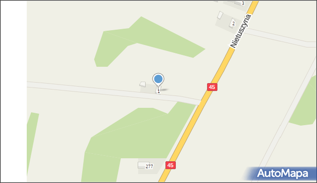 Nietuszyna, Nietuszyna, 1, mapa Nietuszyna