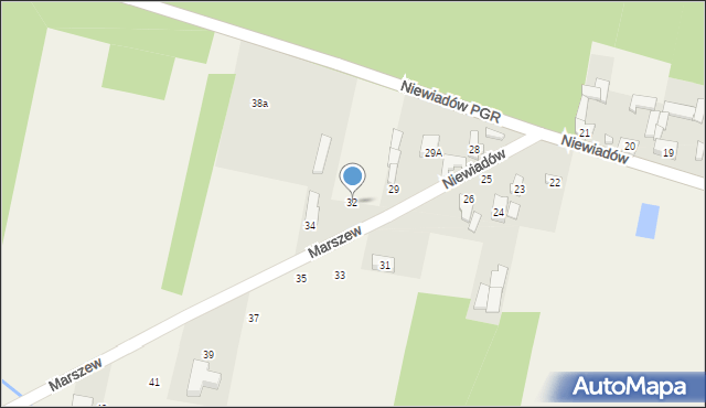 Niewiadów, Niewiadów, 32, mapa Niewiadów