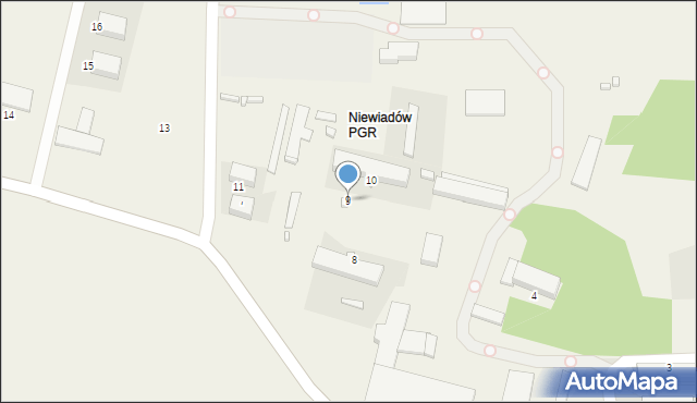 Niewiadów PGR, Niewiadów PGR, 9, mapa Niewiadów PGR