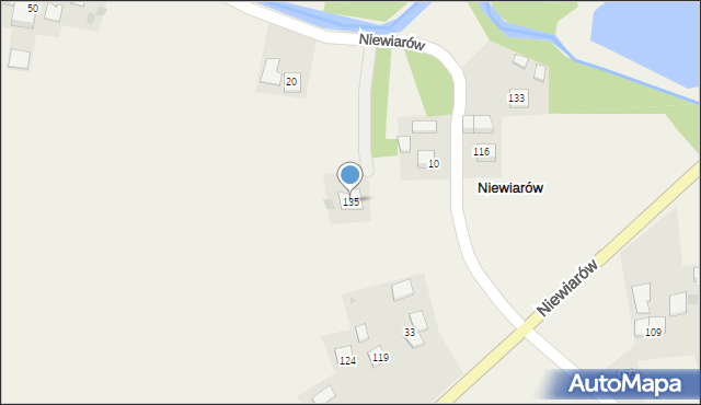 Niewiarów, Niewiarów, 135, mapa Niewiarów