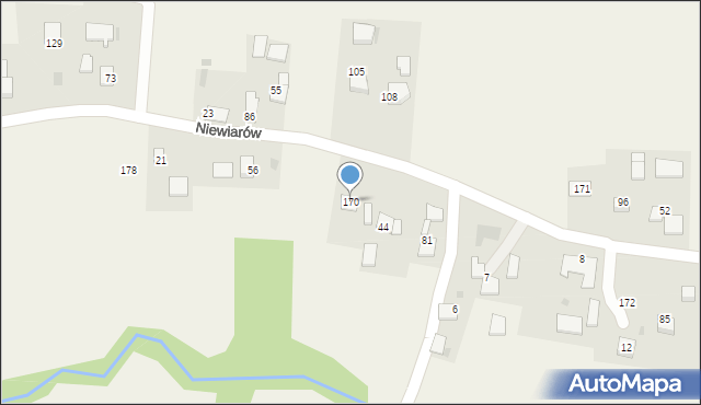 Niewiarów, Niewiarów, 170, mapa Niewiarów