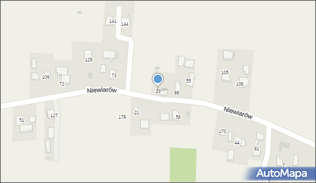 Niewiarów, Niewiarów, 23, mapa Niewiarów