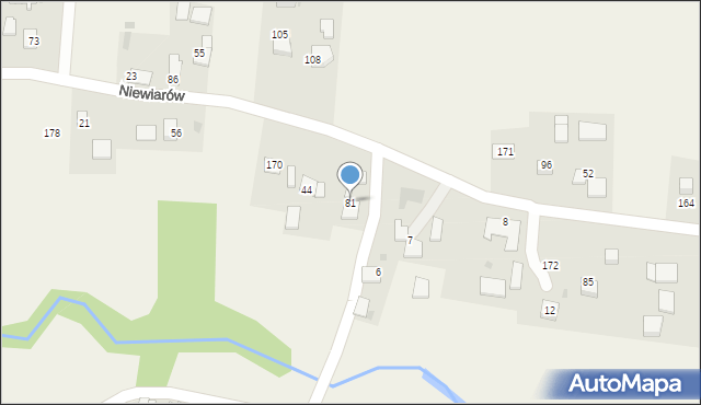 Niewiarów, Niewiarów, 81, mapa Niewiarów