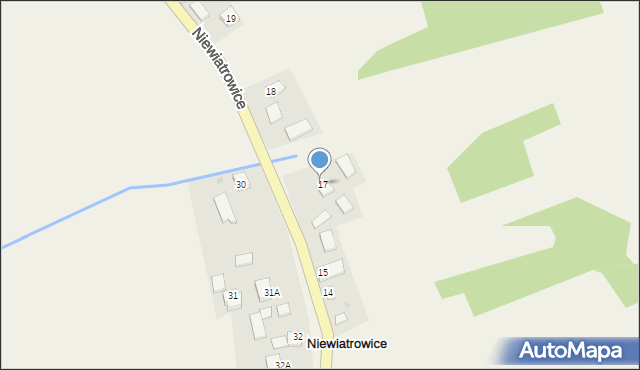 Niewiatrowice, Niewiatrowice, 17a, mapa Niewiatrowice